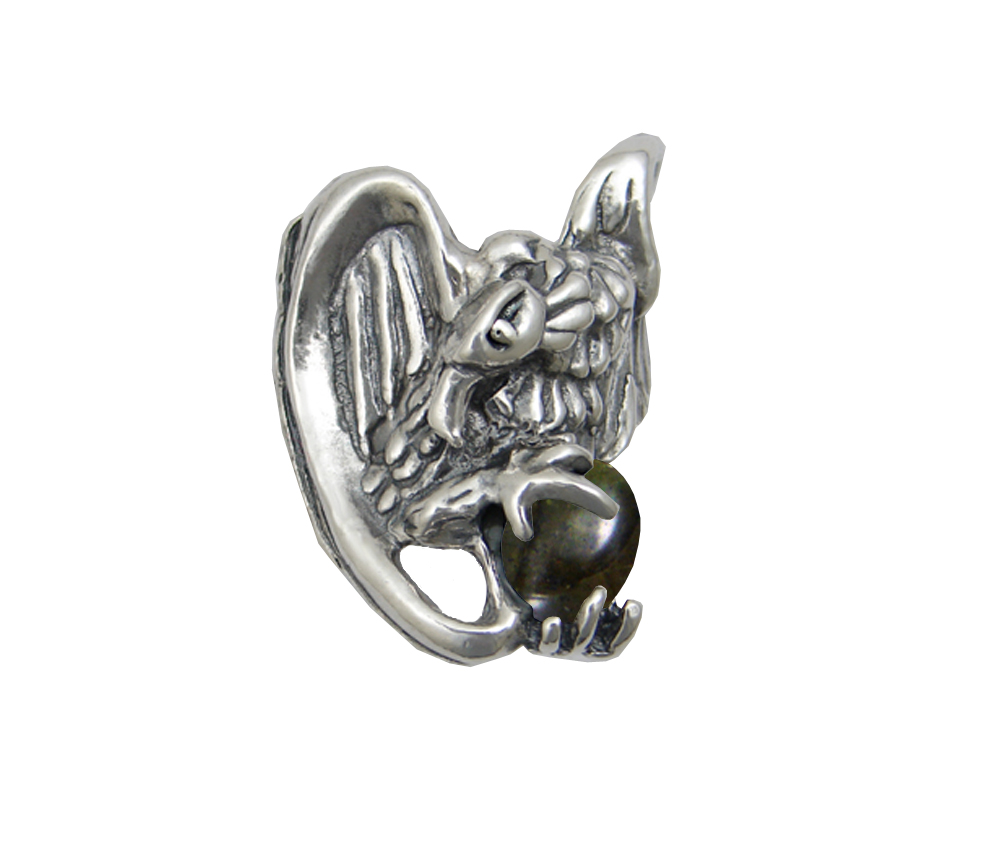 Sterling Silver Heavy Weight Vulture Ring With Spectrolite Size 15